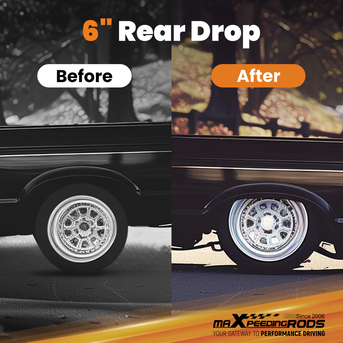 6 Drop Rear Axle Flip Kit Lowering Kit compatible For Ford F-150 1997-2004 Steel