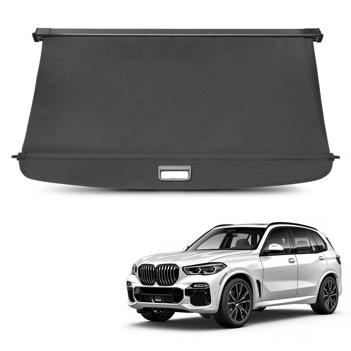 Black Cargo Cover Compatible For BMW X5 G05 2019-2023 Retractable Parcel Shelf Cargo Shade