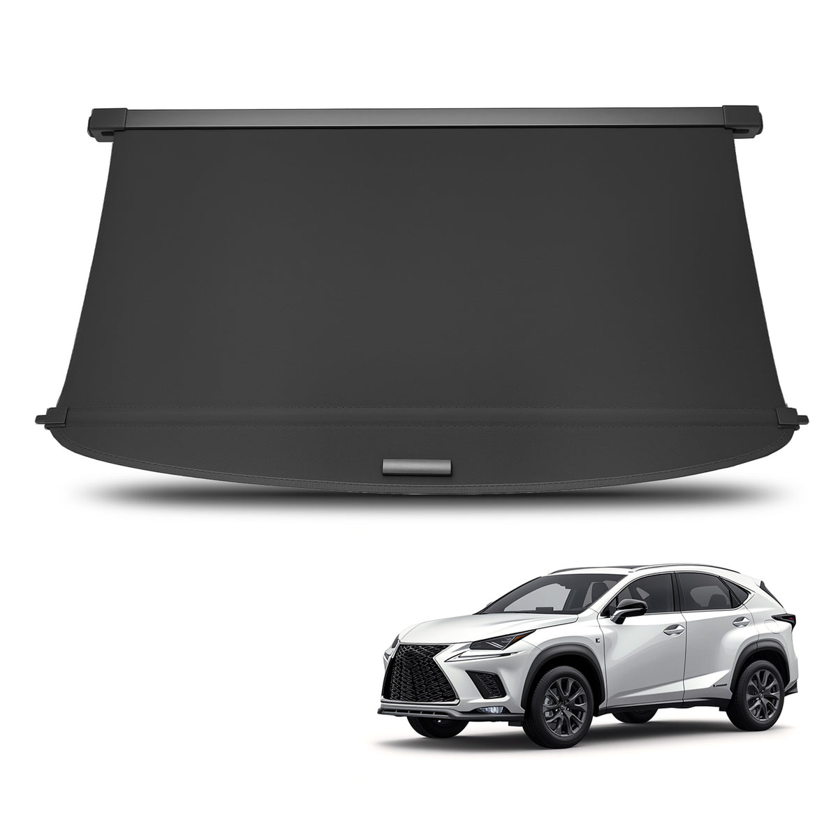 Black Cargo Cover compatible For Lexus NX200t NX300h 2015-2021  Rear Cargo Cover Shade