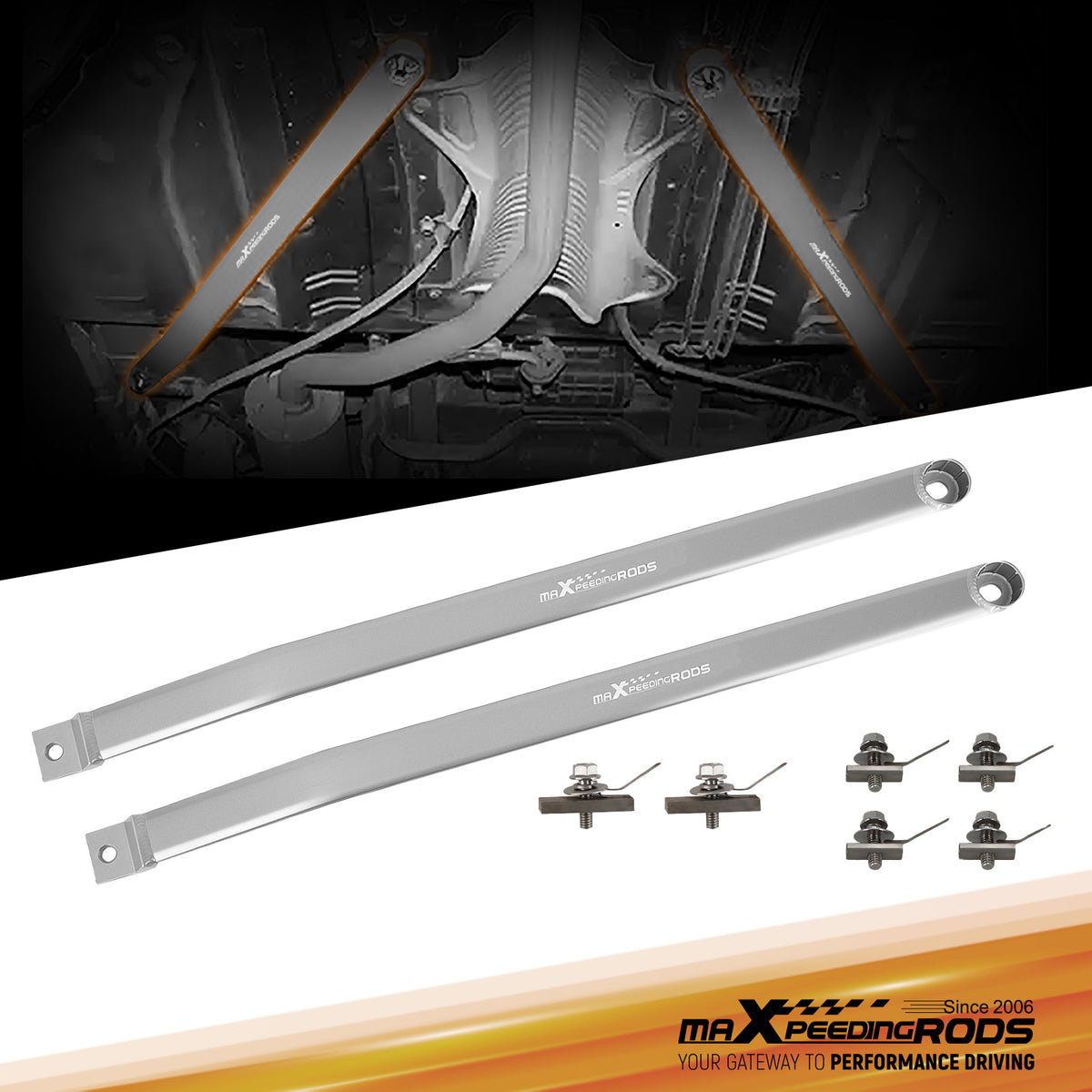 2pcs Rear Lower Strut Bar Brace Kit compatible For Honda Civic 2 Door4 Door 2006-2011