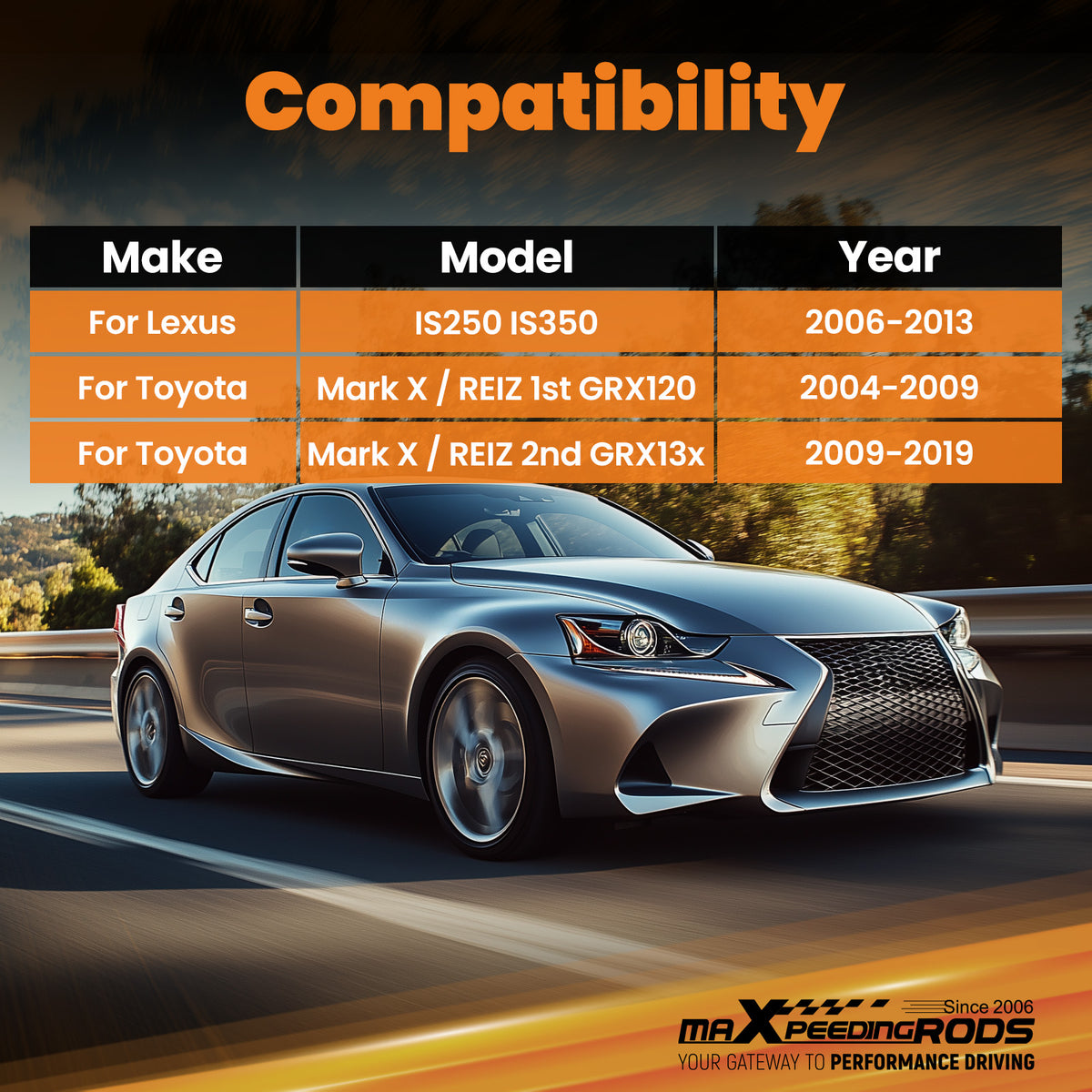 Aluminum 2 Points Front Lower Brace BarFor compatible For Lexus IS250 IS350 V6 3.5L 2006-2013