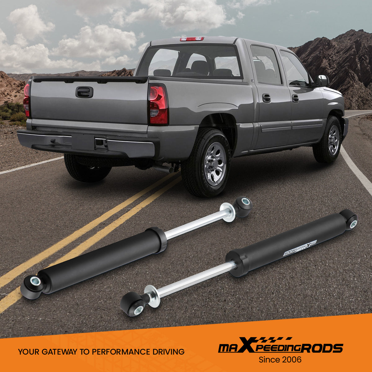 Rear Shock Absorbers ForChevy compatible For Silverado Sierra 1500 1999-06 Fit 0-2 Lift Kit
