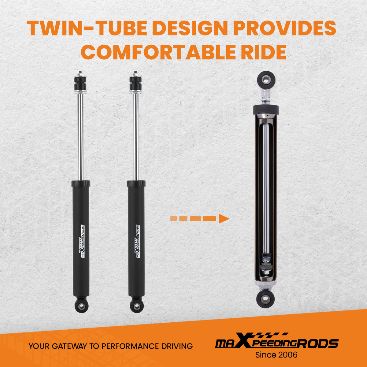 Front Shock Absorbers compatible For Jeep Wrangler JK 07-18 Lifted 0.5-2.5