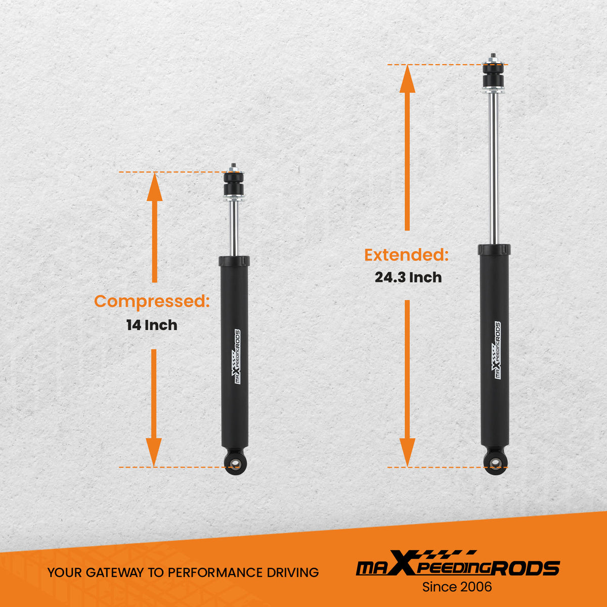Front Shock Absorbers compatible For Jeep Wrangler JK 07-18 Lifted 0.5-2.5