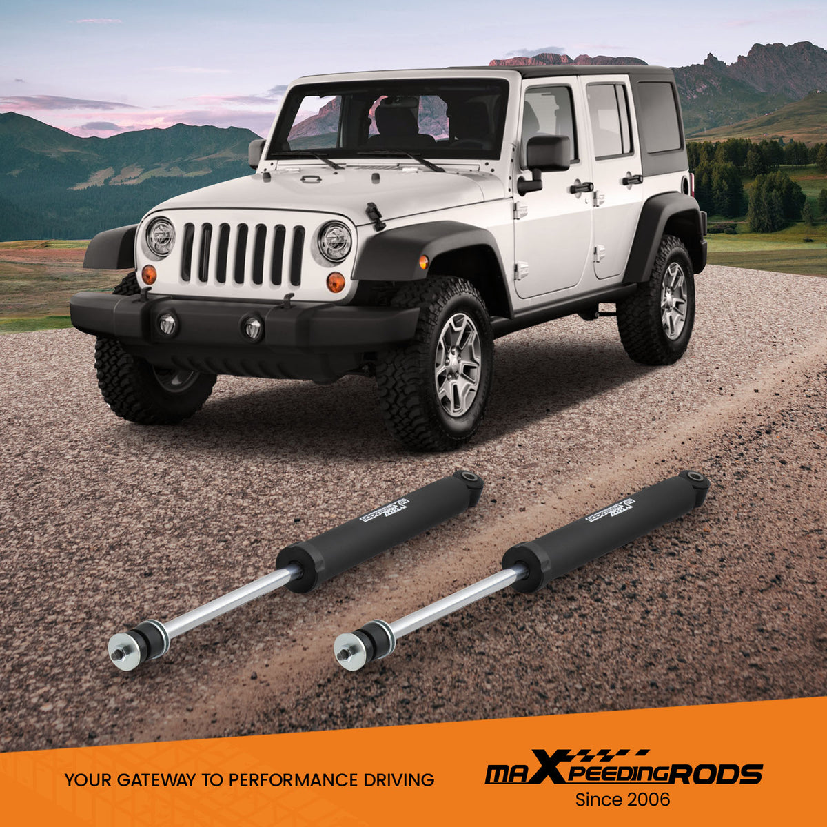 Front Shock Absorbers compatible For Jeep Wrangler JK 07-18 Lifted 0.5-2.5