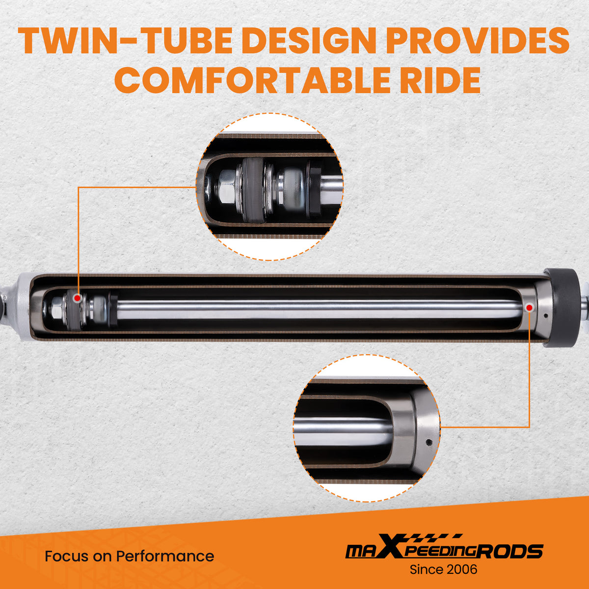 2.5-6 Rear Shock Absorbers compatible For Chevy Silverado GMC Sierra 1500 99-06
