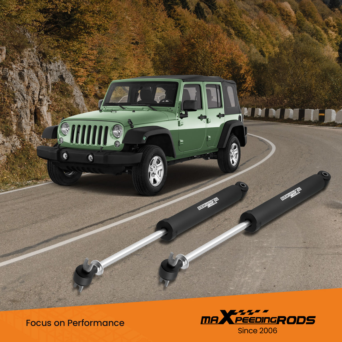 3.5-5 Rear Shock Absorbers compatible For Jeep Wrangler JK 4WD 2007-2018