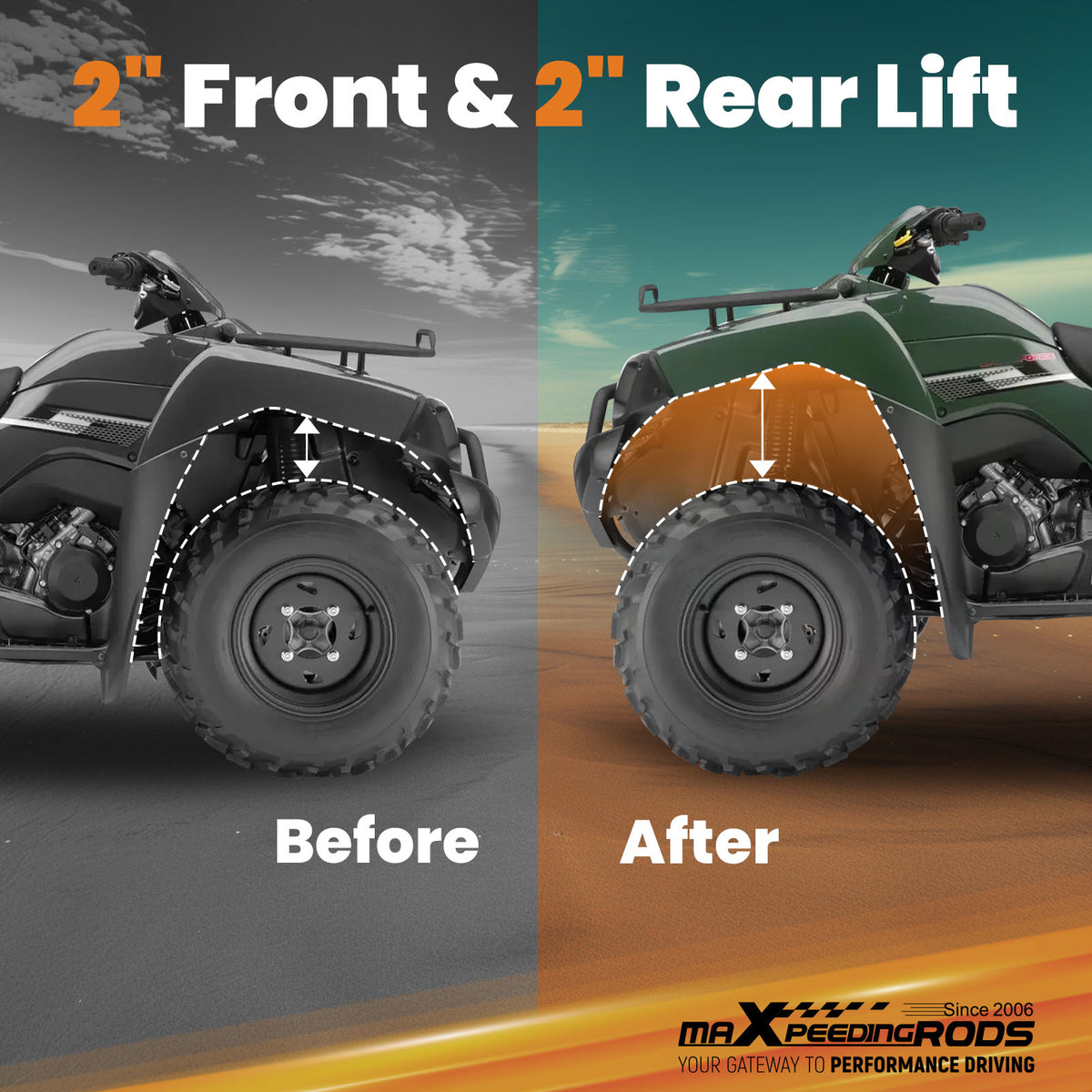 2 Lift Kit compatible For Kawasaki Brute Force 650i 750i 2005-2022