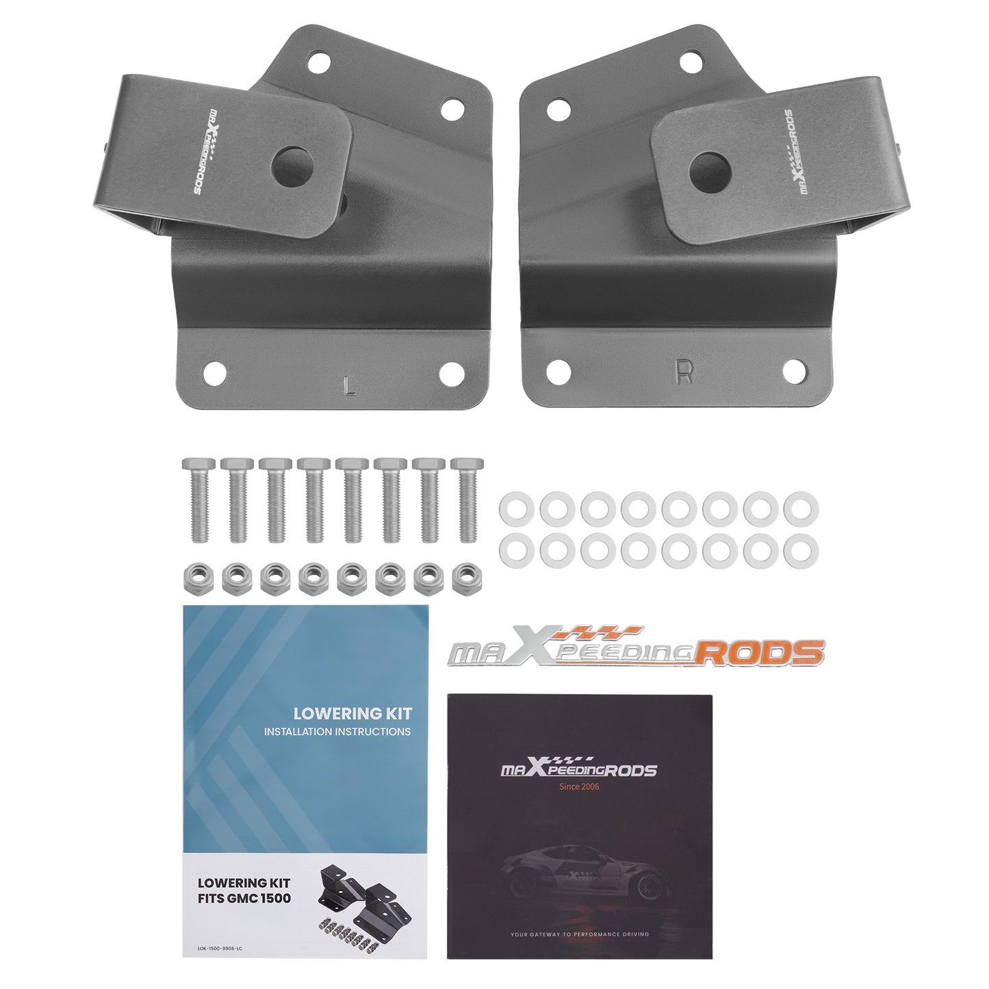 Lowering Kit 2" Rear Drop Hangers compatible For Chevy Silverado 1500 2WD Short Bed 99-06