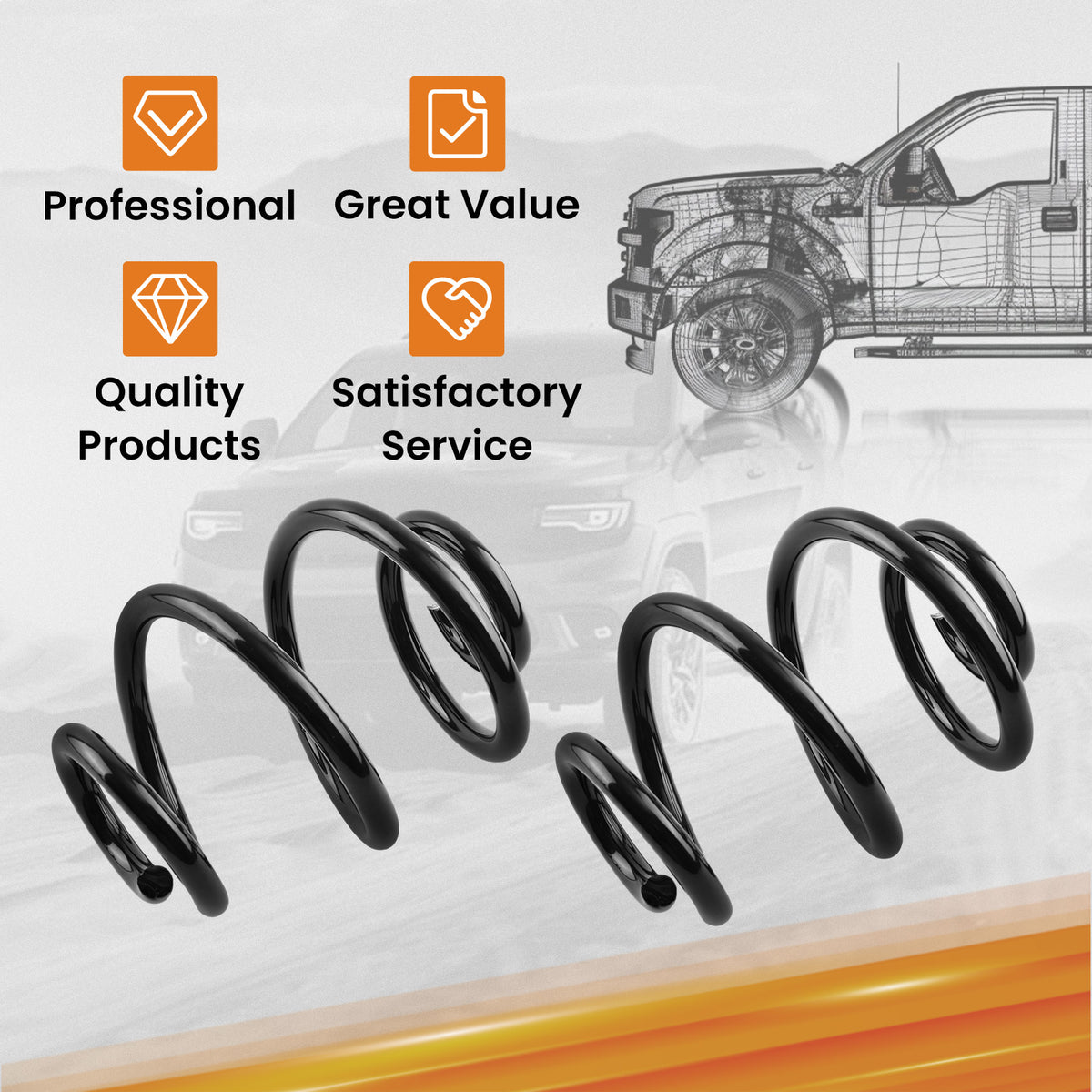 6 Rear Lowering Coil Springs Drop Kit compatible For Chevy GMC Truck 1/2 Ton 2WD 1963-72