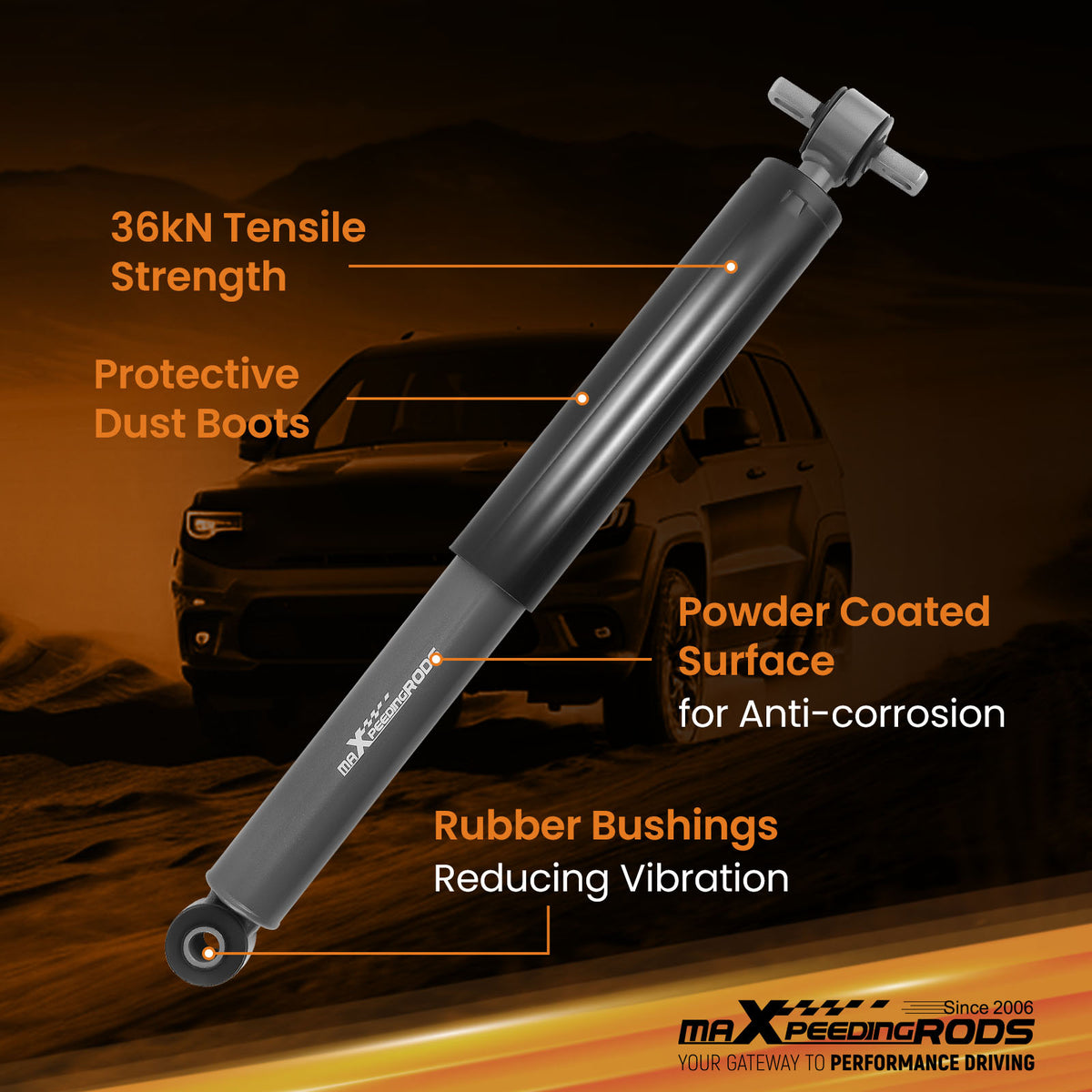 Rear Lowering Shocks 3- 6 Drop compatible For Chevrolet S10/Compatible For GMC Sonoma 2WD 1982-2004
