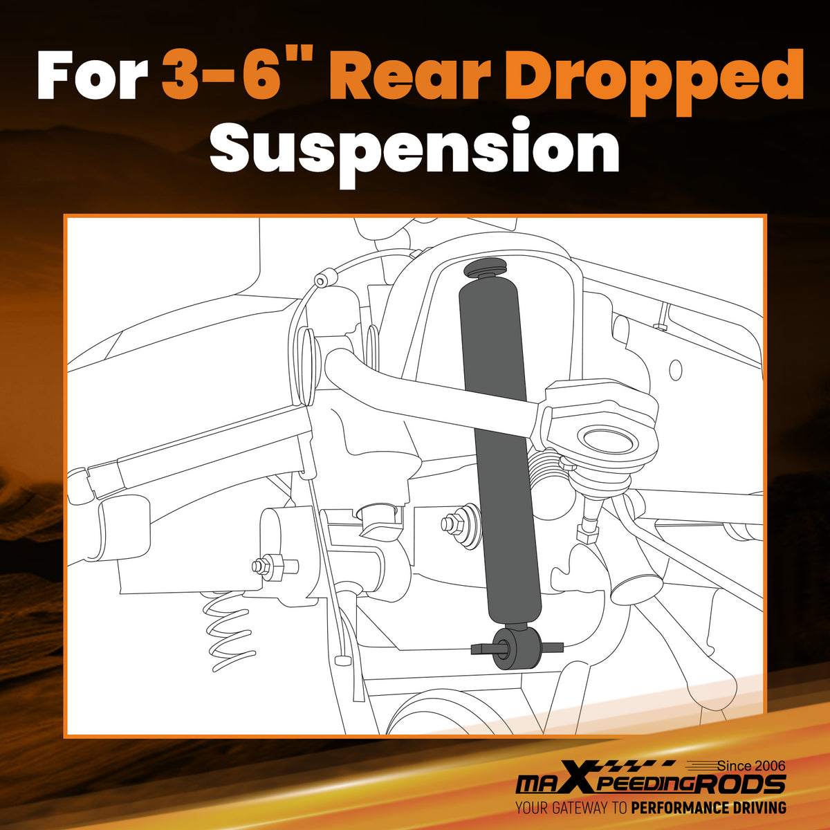 Rear Lowering Shocks 3- 6 Drop compatible For Chevrolet S10/Compatible For GMC Sonoma 2WD 1982-2004