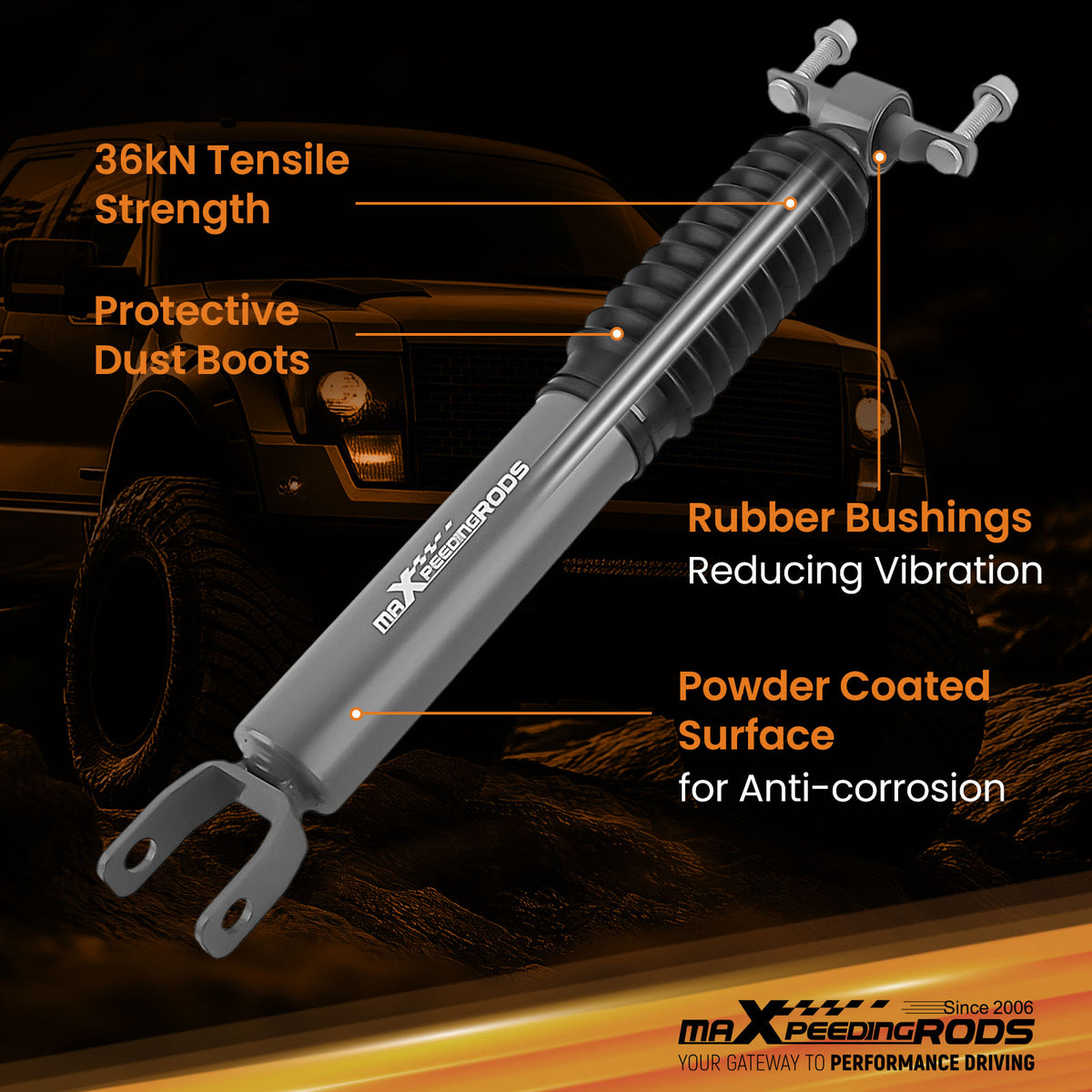 Front Lifted Shocks 0-3 compatible For Chevy Silverado GMC Sierra 2500 3500 HD 2011-2025