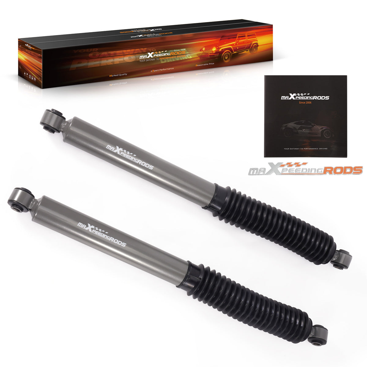 2pcs Rear Lift Shock compatible For Chevy Colorado 2015-2023 17.28in Travel 2.5-6in
