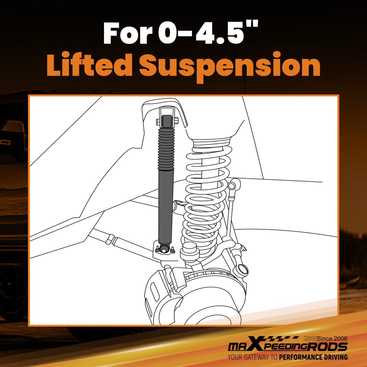 4WD Heavy Duty Shock compatible For Ford F-250 F-350 Super Duty 2017-2025 0-4.5 Lift