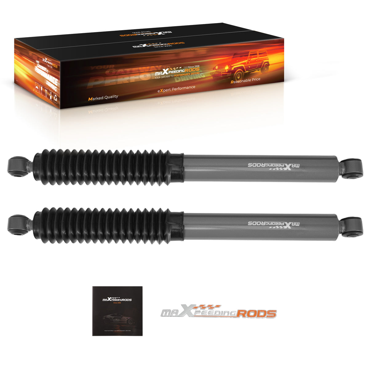 2x Rear Suspension Shock Compatible For Ford F-250/F-350 1980-1997 Gas Lift 0-2 4WD
