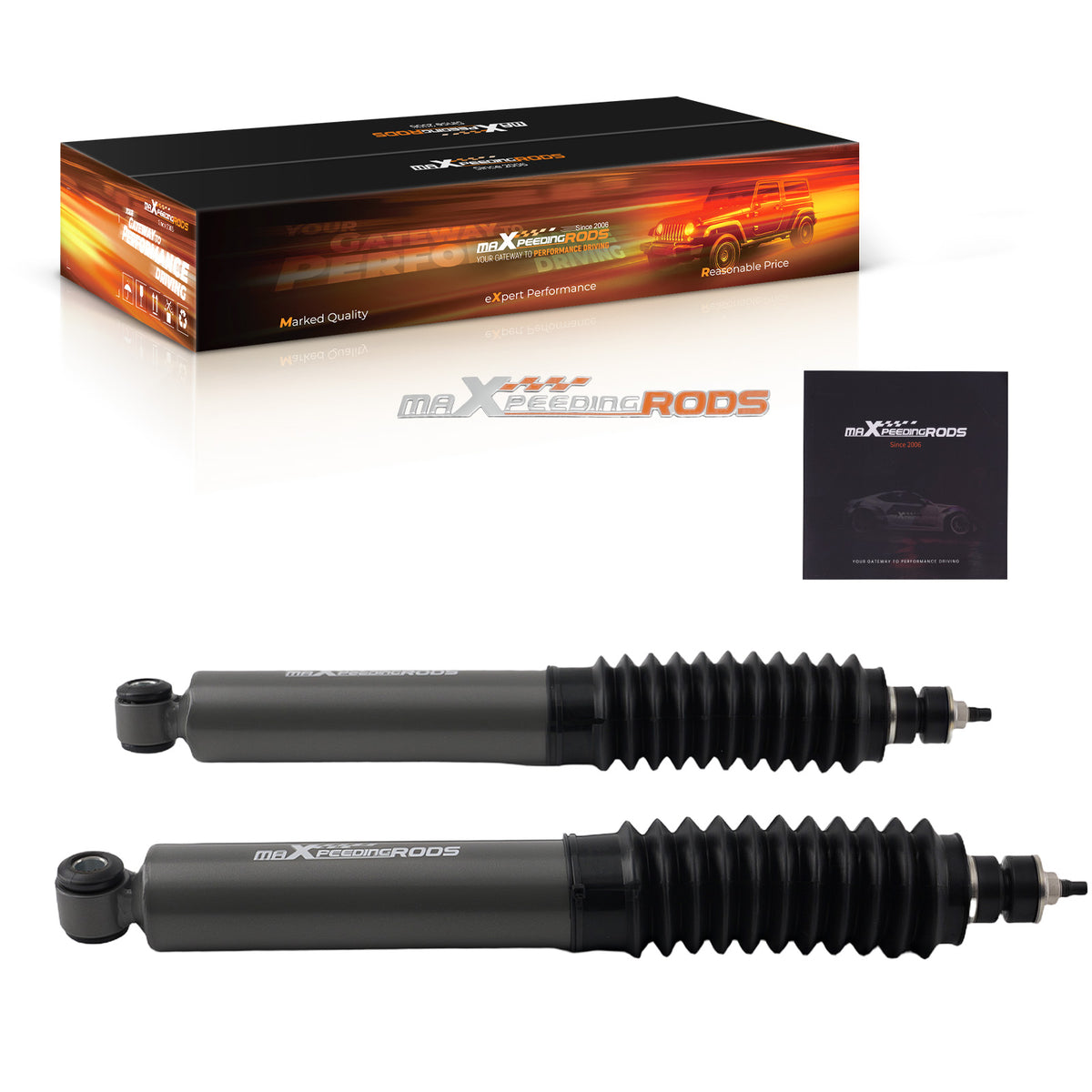 2PC Gas Shock compatible For Ford F-150 1980-1996 4WD Front Lift 0-2.5 Steel 54mm