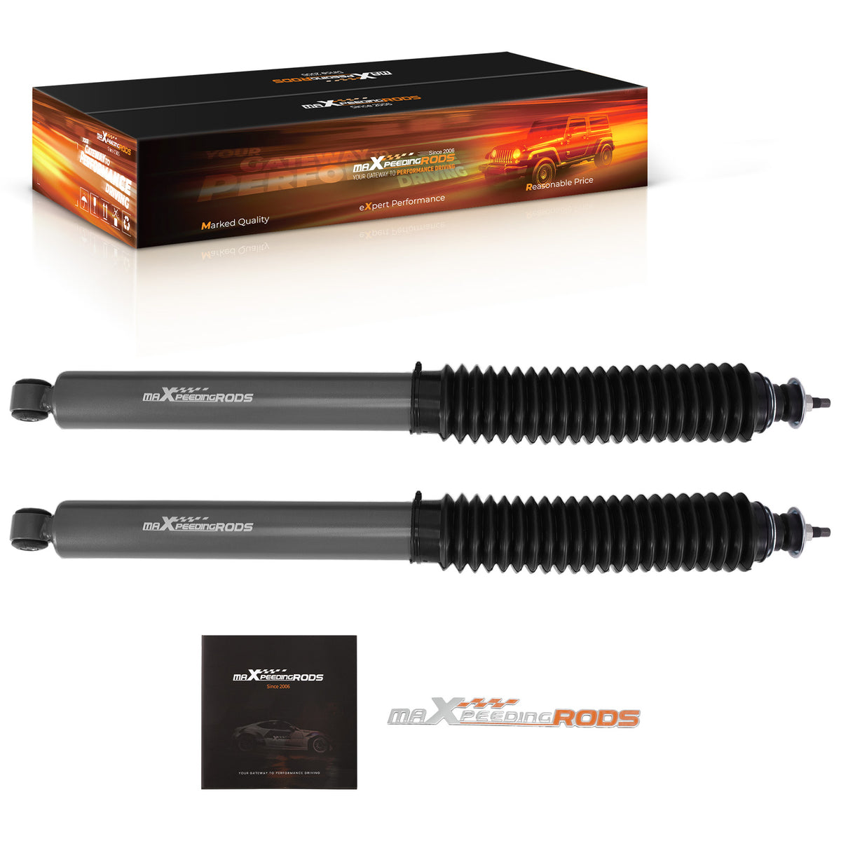 Heavy Duty Rear Lift Shocks compatible For Ford F-150 compatible For Lightning RWD 99-03 2.5-4.5