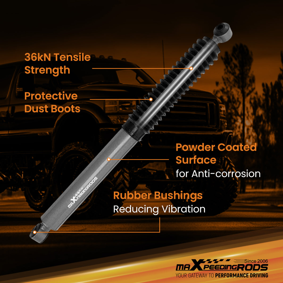 Front Shock Kit compatible For Ford F250 F350 Super Duty 4WD 1999-2004 1.5-4 Lift