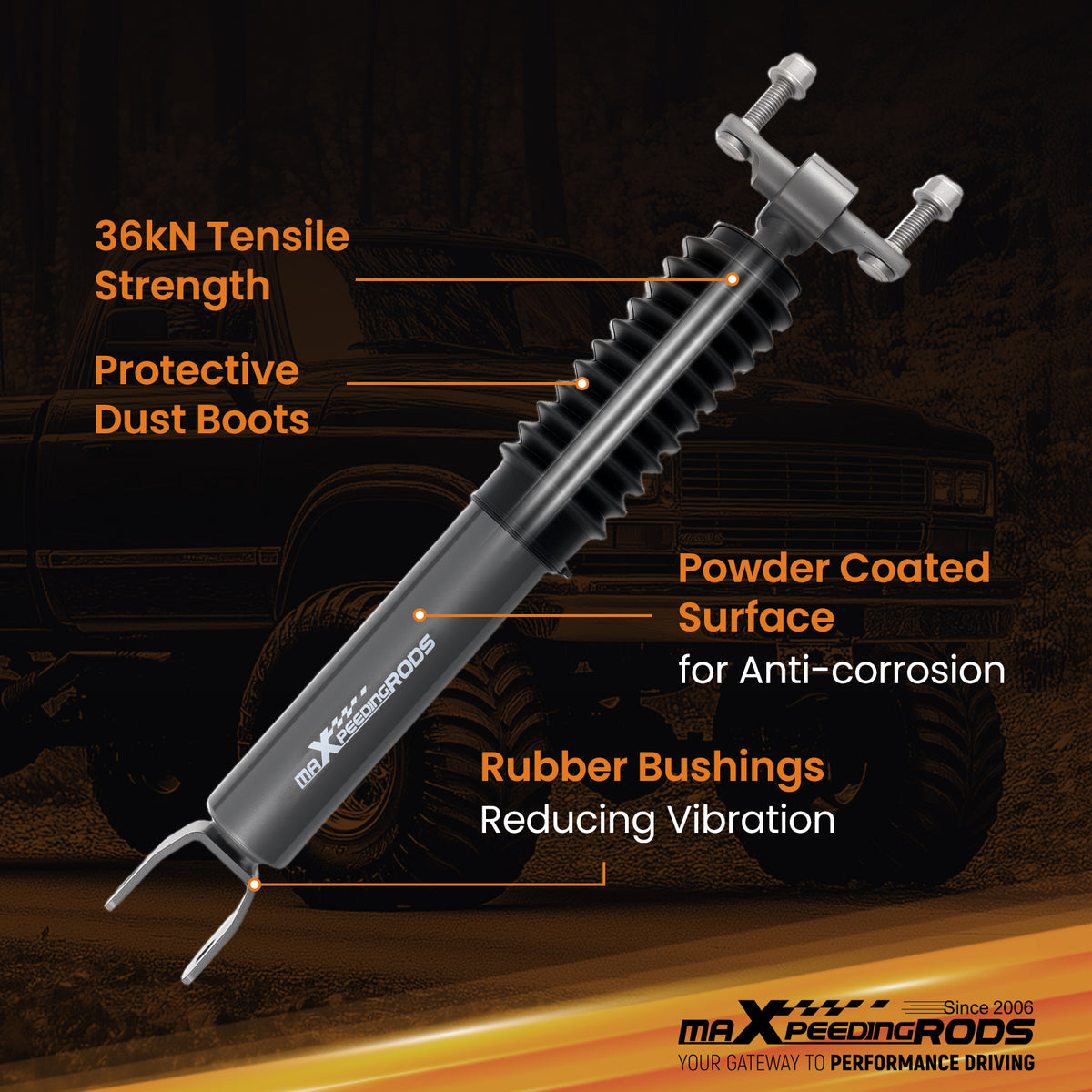 Front Lift Shock compatible For Chevy Silverado 2500HD 3500HD 2011-2019 3.5-4.5