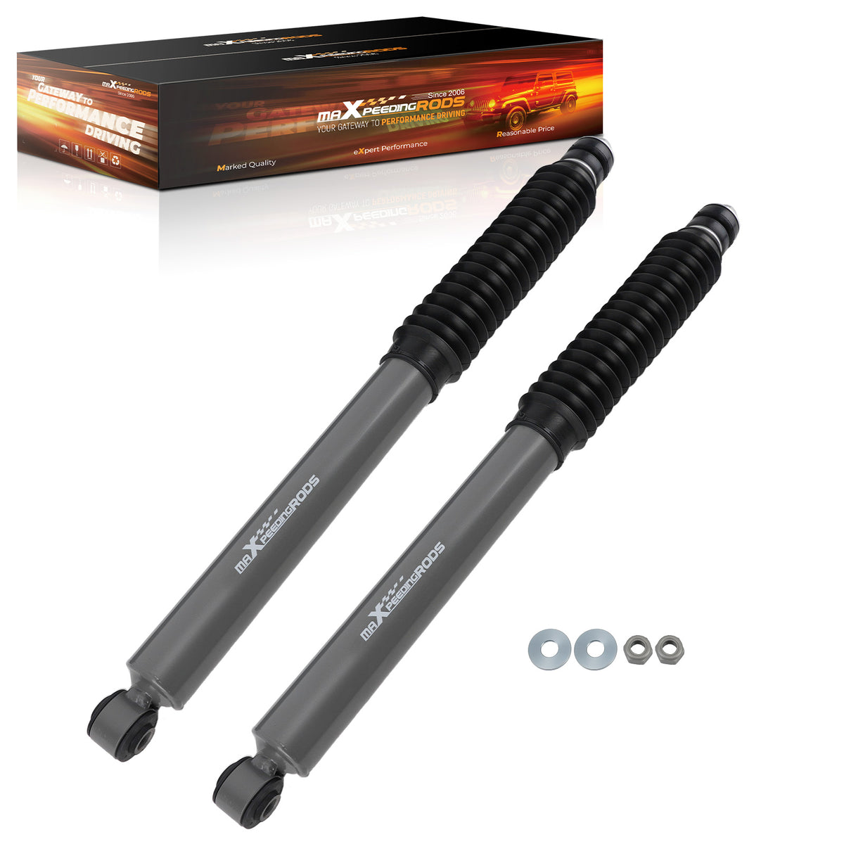 Front 2-4 Lift Shocks For 2014-2024 compatible For Dodge Ram 2500 4WD Twin Tube Nitrogen