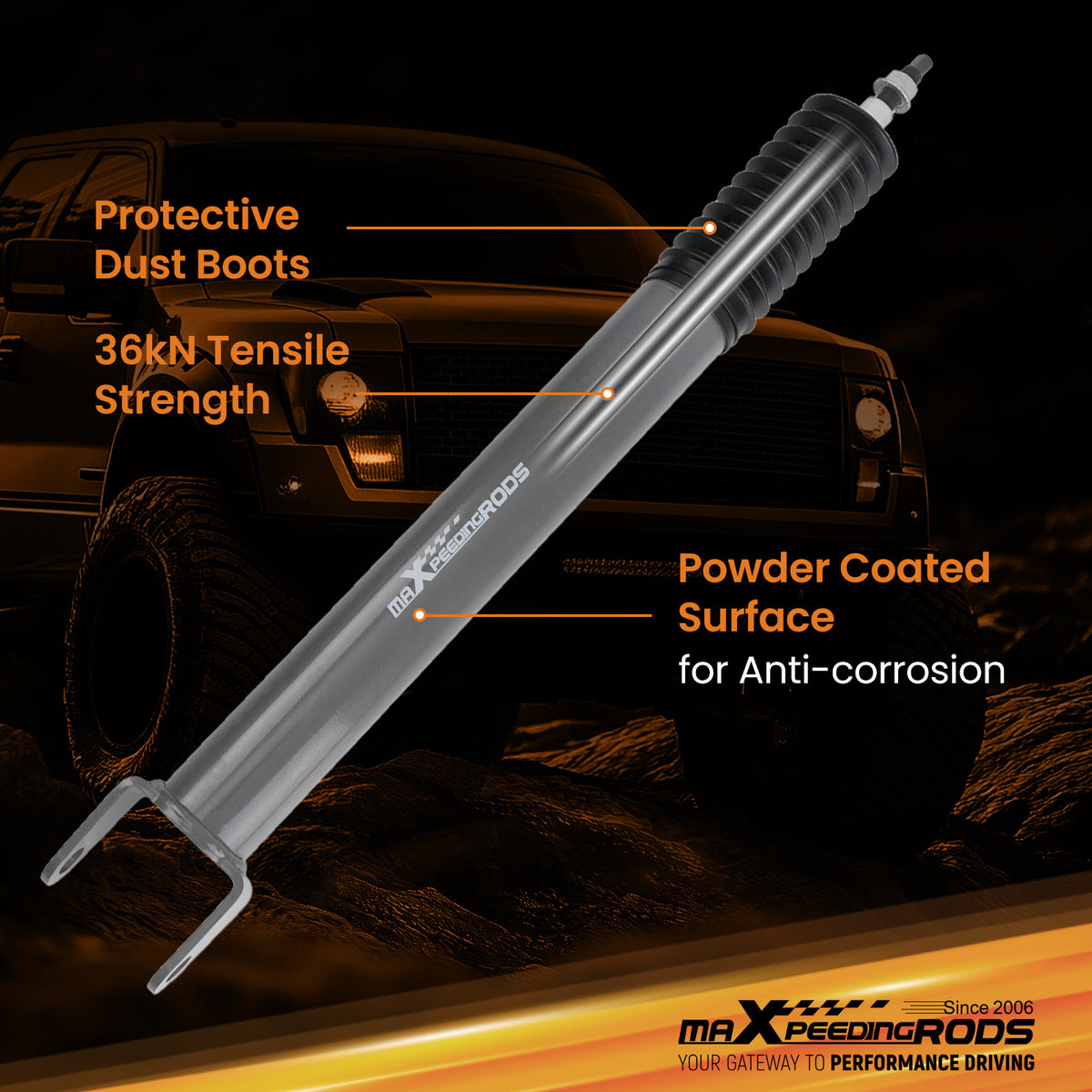 2.5 Rear Lift Shocks compatible For Jeep Grand Cherokee RWD AWD 4WD 2011-2023 Pair