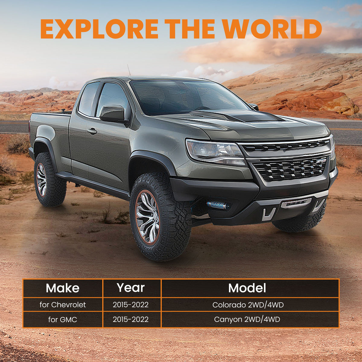 Lift Leveling Kit 3 Front 2 Rear compatible For Chevrolet Colorado 2015-2018