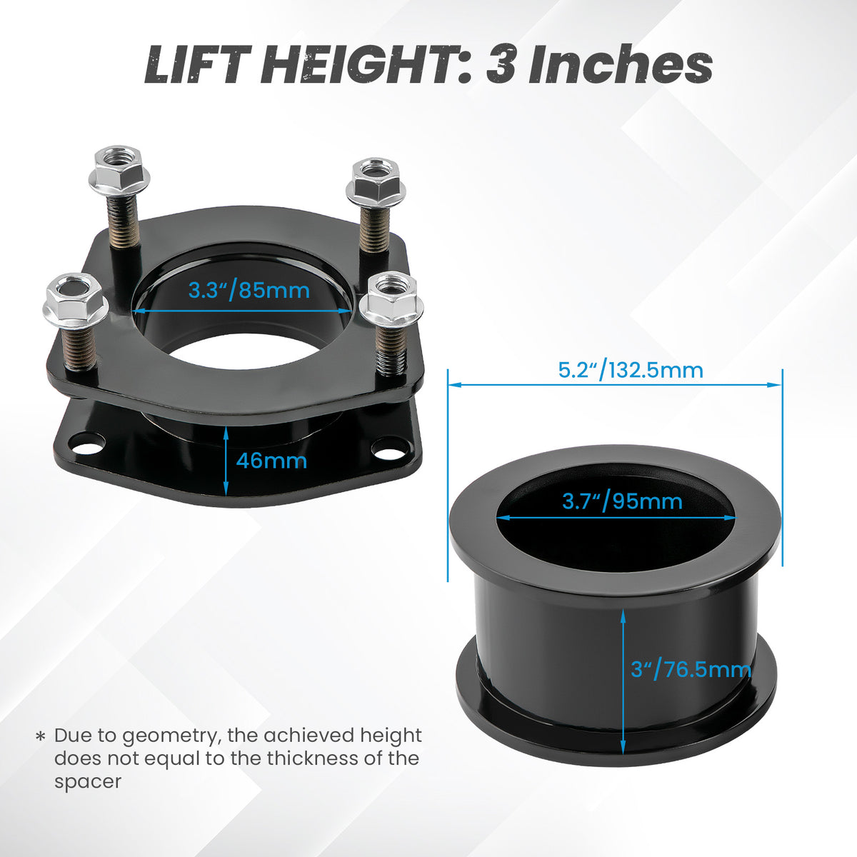 Compatible For Jeep Commander Cherokee WK 3 inch Front Rear Lift Level Kit Strut Spacers