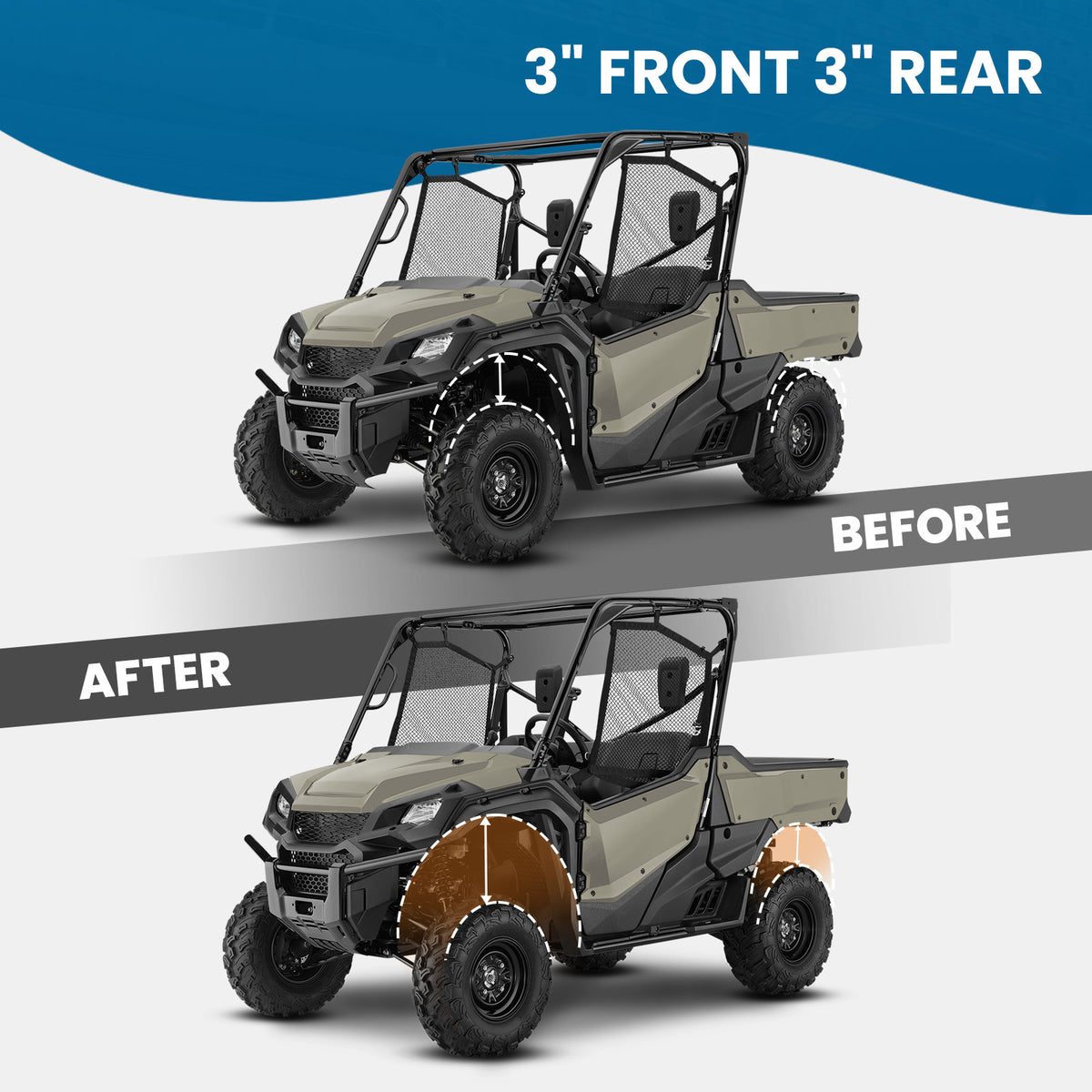 Heavy Duty 3 Rise Full Lift Kit compatible For Honda Pioneer 1000/1000-5 compatible For Deluxe 2016-2023