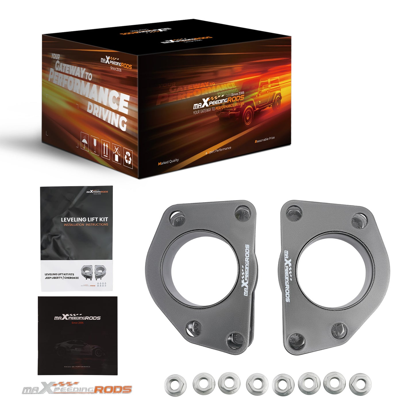Front 2 Leveling Lift Kit compatible For Jeep Liberty KJ KK compatible For Dodge Nitro 2002-2012