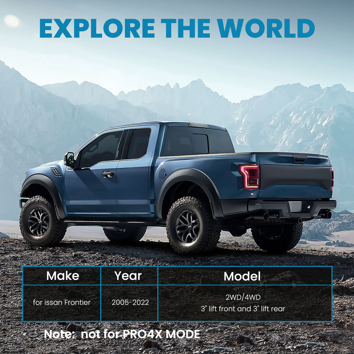 Lift Kit 3'' Front Rear compatible For Nissan Frontier PRO-4X Extended Cab Pickup 2018