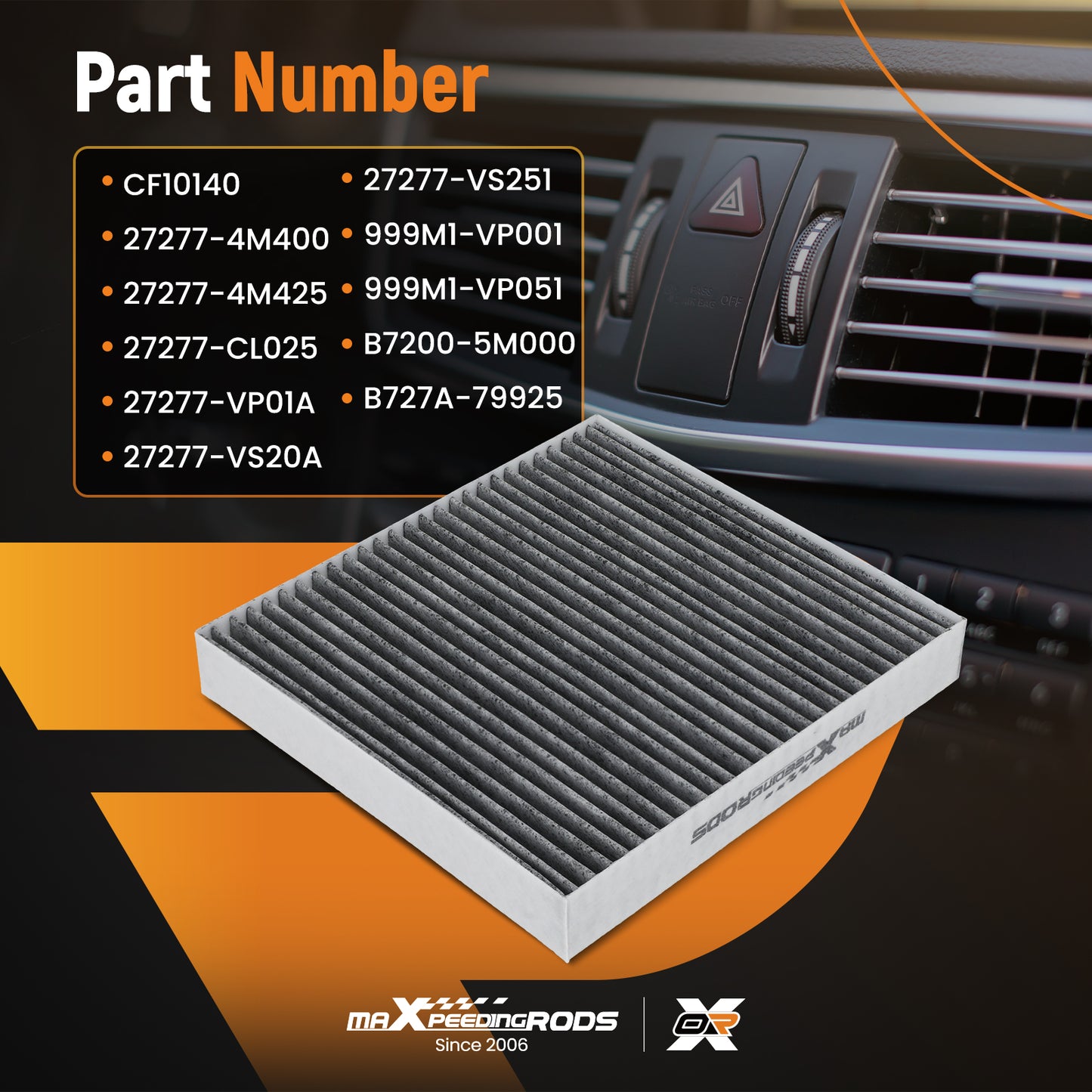 Cabin Air Filter compatible for Infiniti FX35/FX45 2003-2008 27277-VS251 B7200-5M000