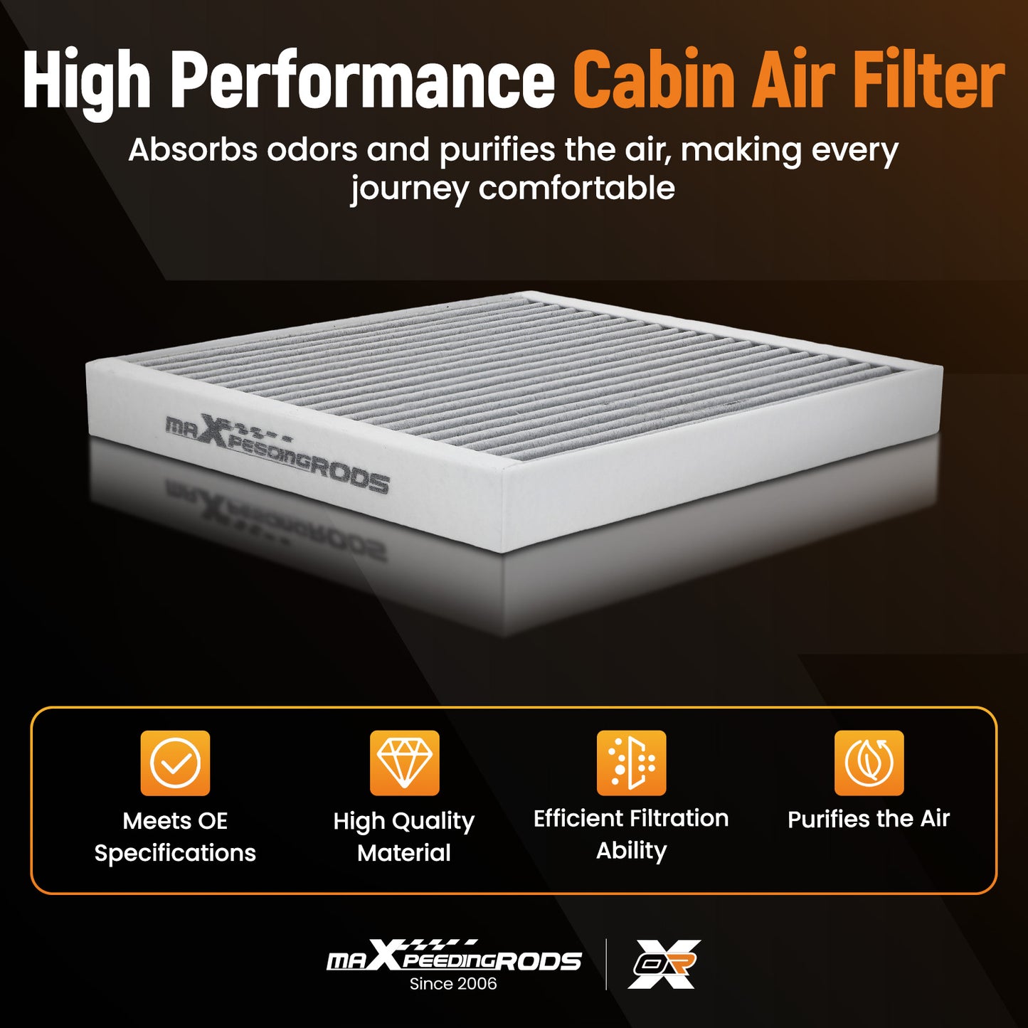 Air Filter compatible for Ford Mustang 05-14 CF10370 AFC1312 High-Efficiency Front