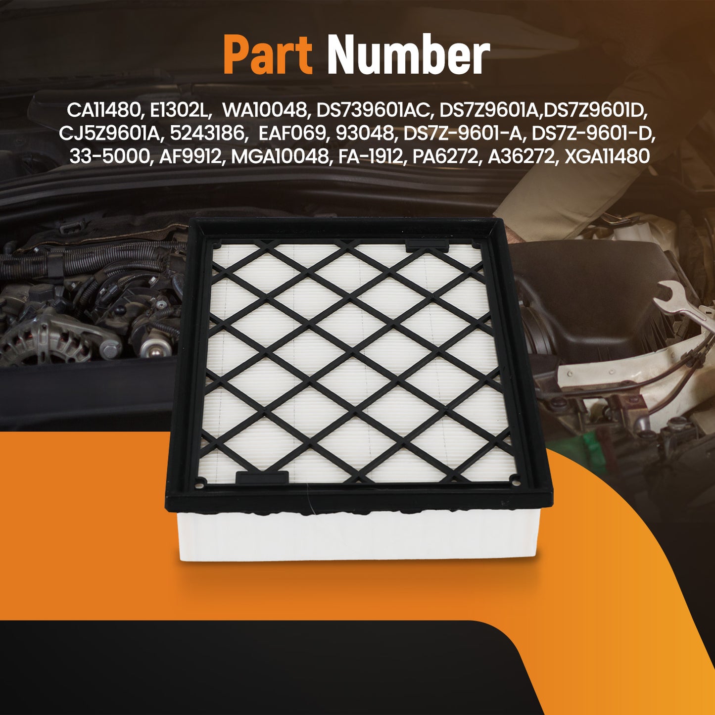 Air Filter compatible for Ford Edge 2.0L 2.7L 3.5L 2015-2024 CA11480 DS739601AC