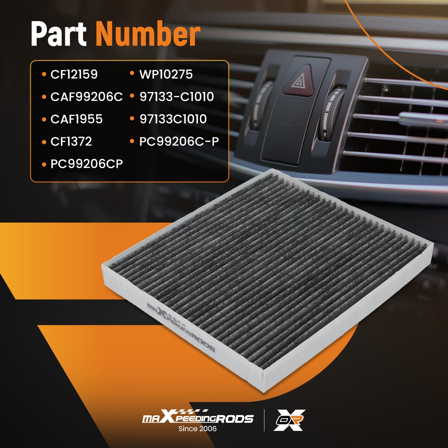 Activated Carbon Cabin Air Filter compatible for Genesis G70 Sonata Optima 97133C1010