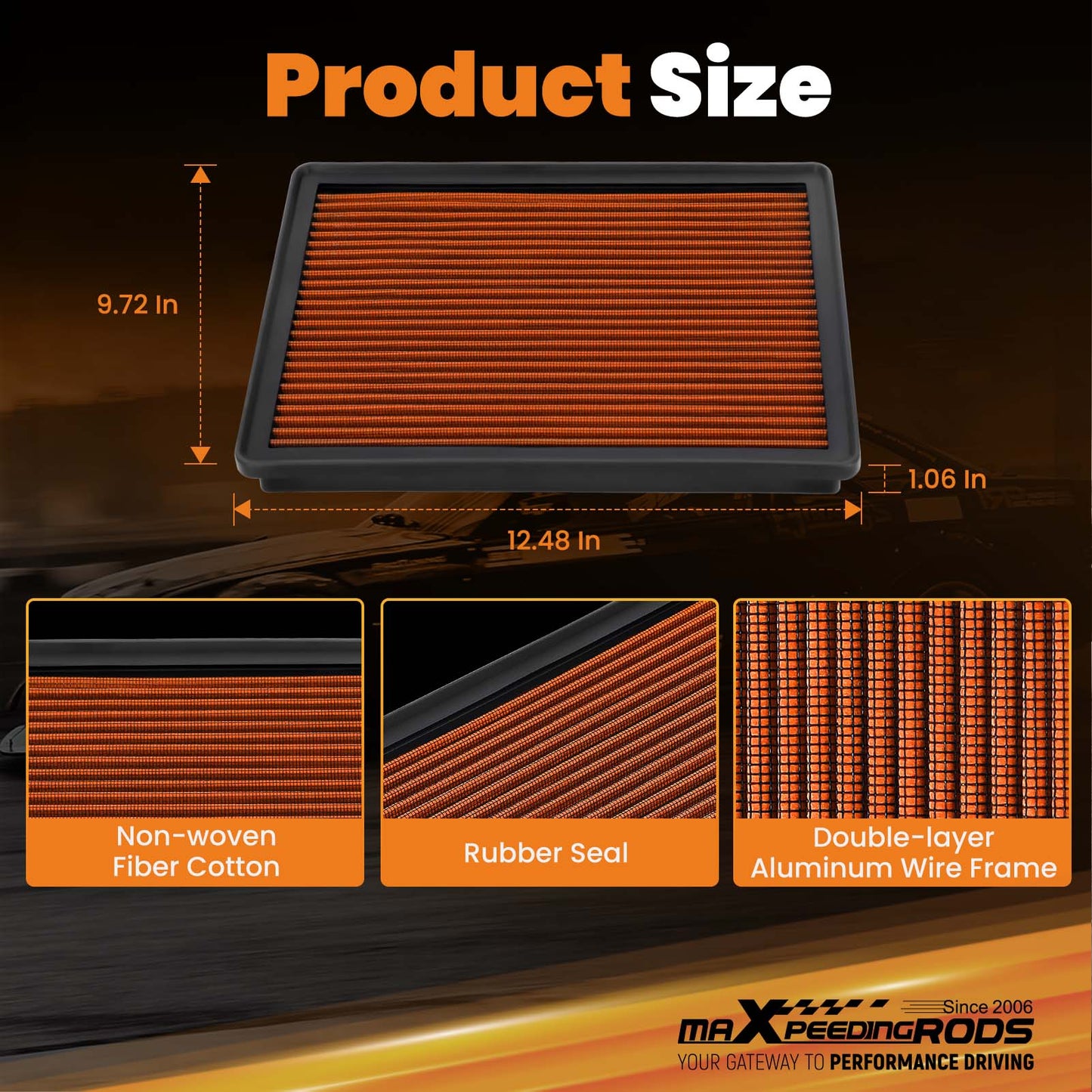 Drop In Engine Air Filter compatible for Chevy Silverado Sierra 1500 5.3L 1999-2018
