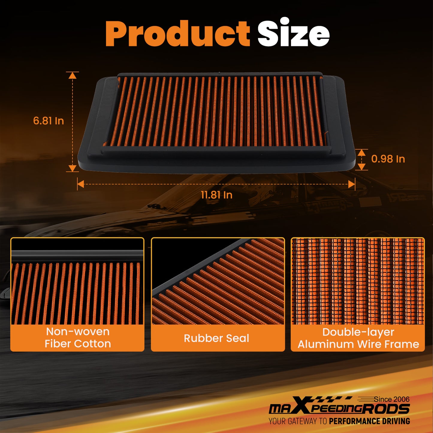 1pc Air Filter compatible for Honda Odyssey Pilot 3.5L 2005-2015 17220RGLA00 17220RGLA10
