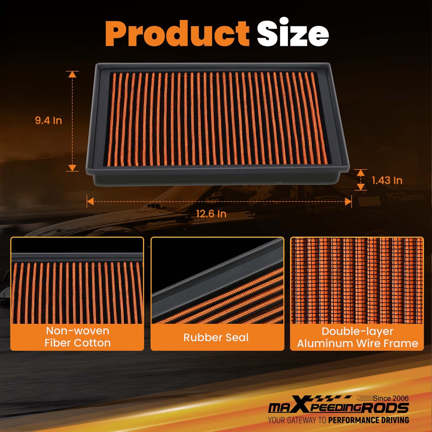Engine Air Filter Element compatible for Toyota 4Runner FJ Cruiser 4.0L V6 2010-21