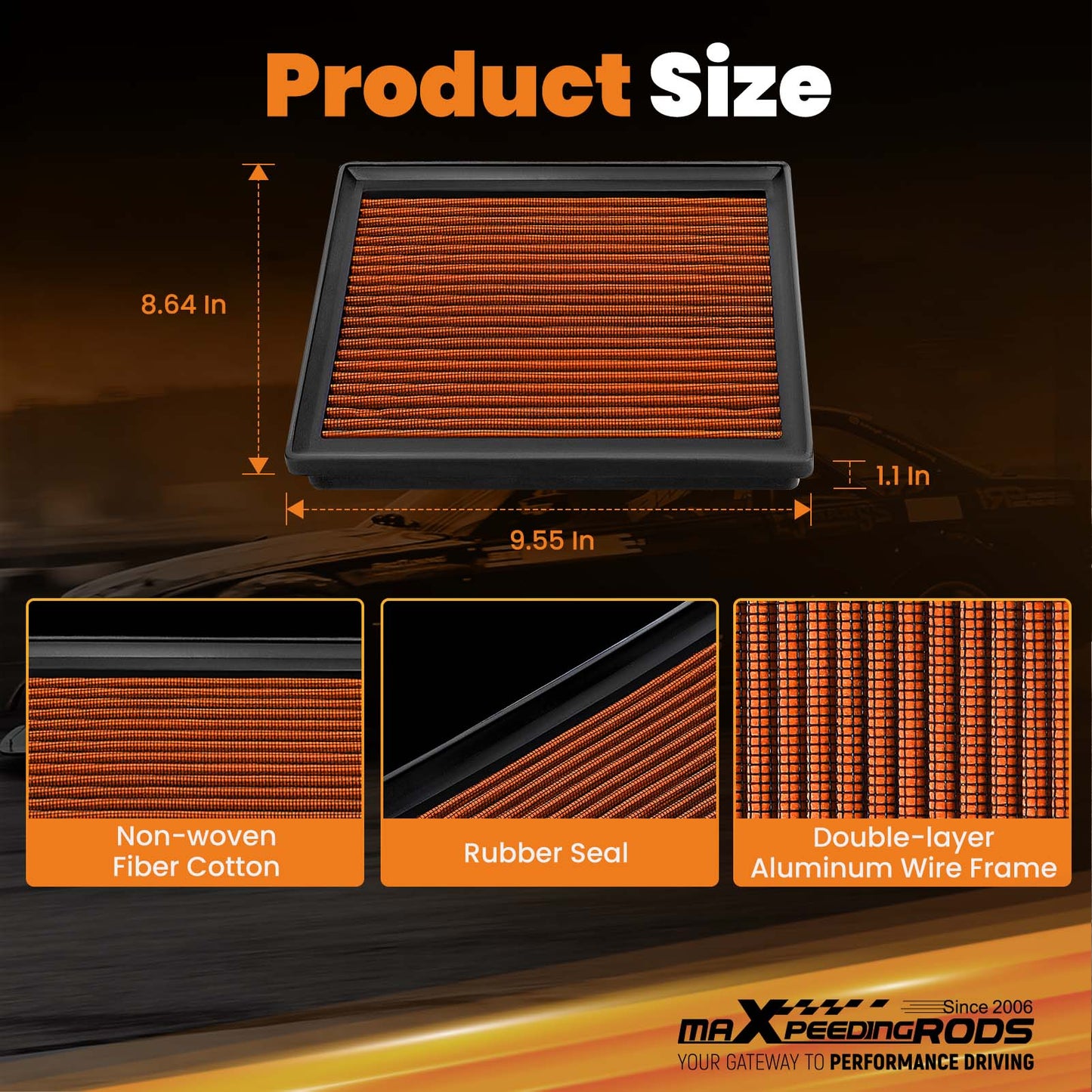 High Flow PerFormance Air Intake Filter compatible For Camry/Sienna/Lexus/Mitsubishi 10-21