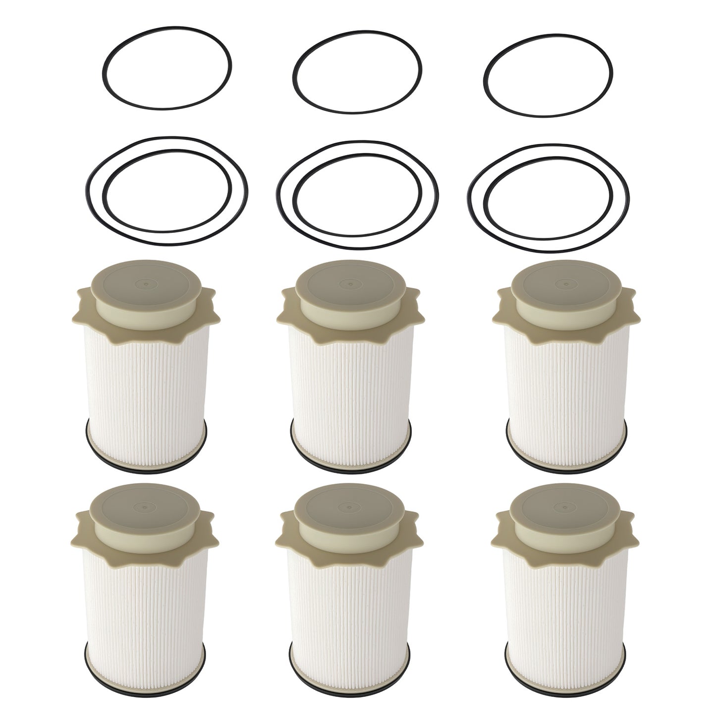 6PCS Filter Assembly compatible For Dodge Ram 2500 3500 4500 6.7L compatible For Cummins 11-17 68157291AA