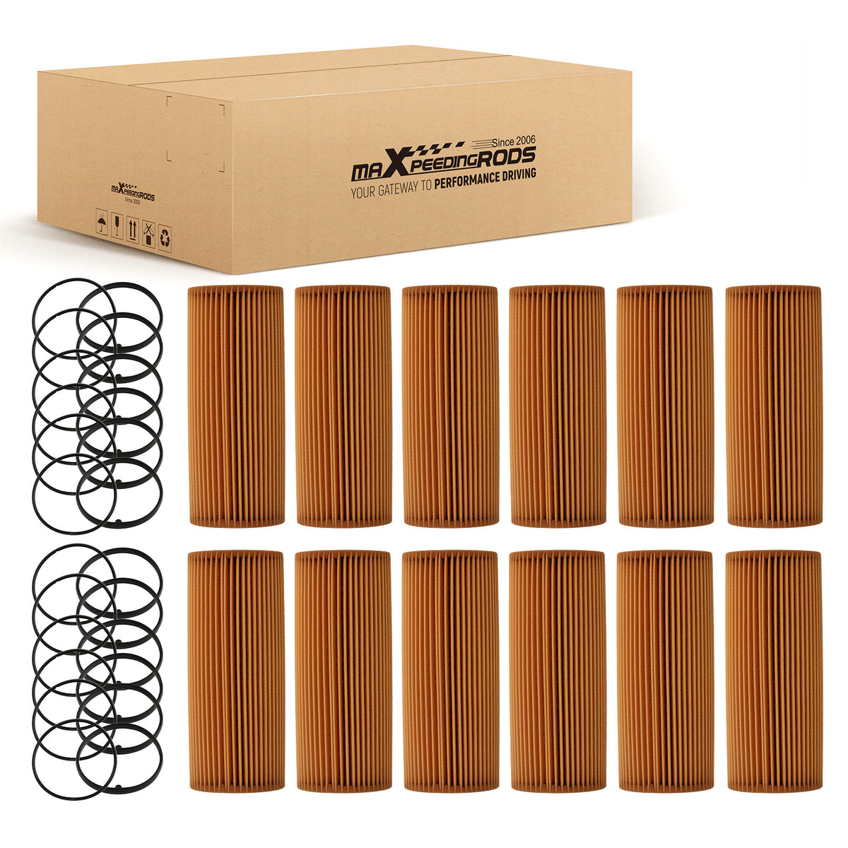 Engine Oil Filter compatible For Audi A6 Quattro 2009-2011 3.0L V6 06E115562A 12-Pack