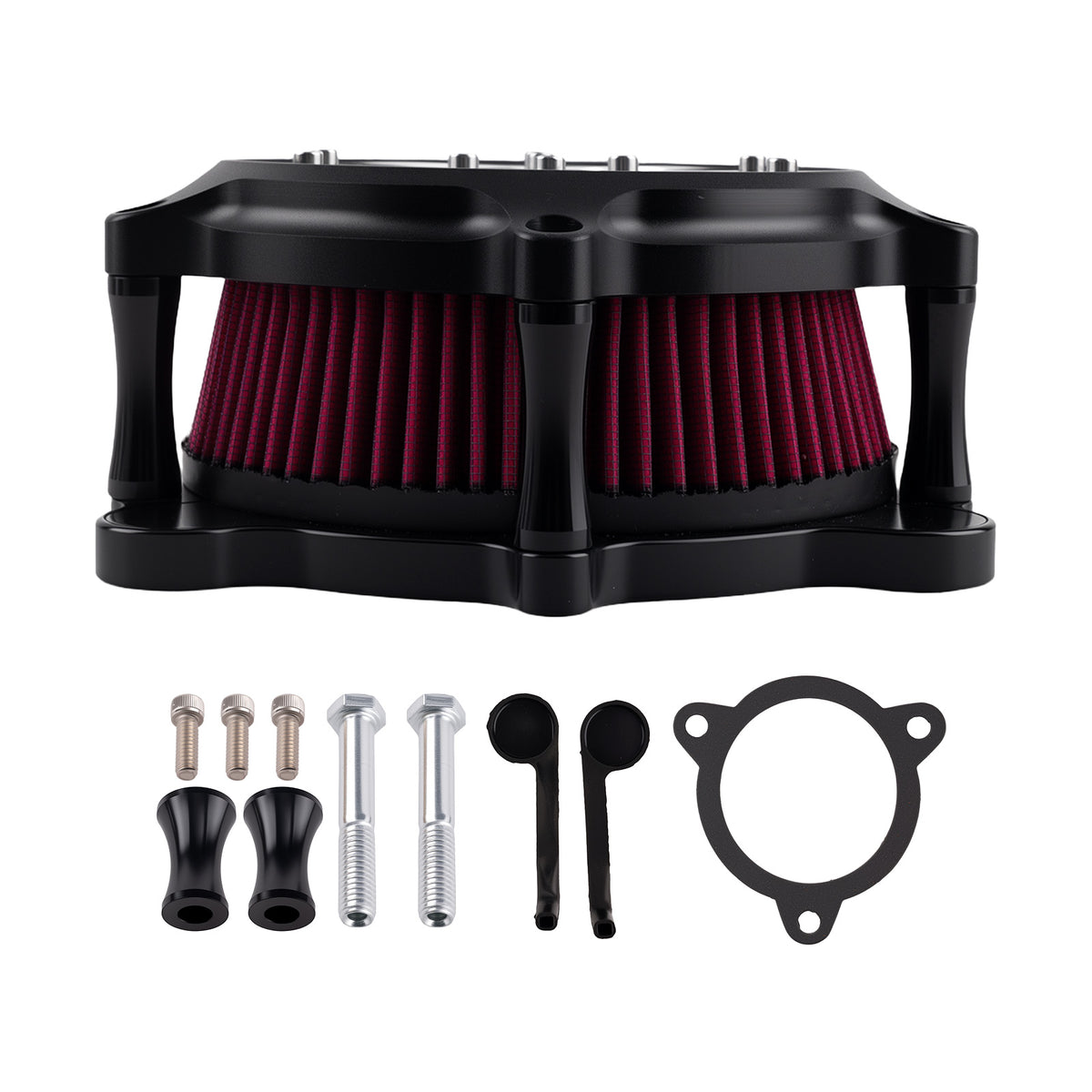 Red Air Cleaner Filter Aluminum compatible For Harley Touring Road Street Glide 2008-2016