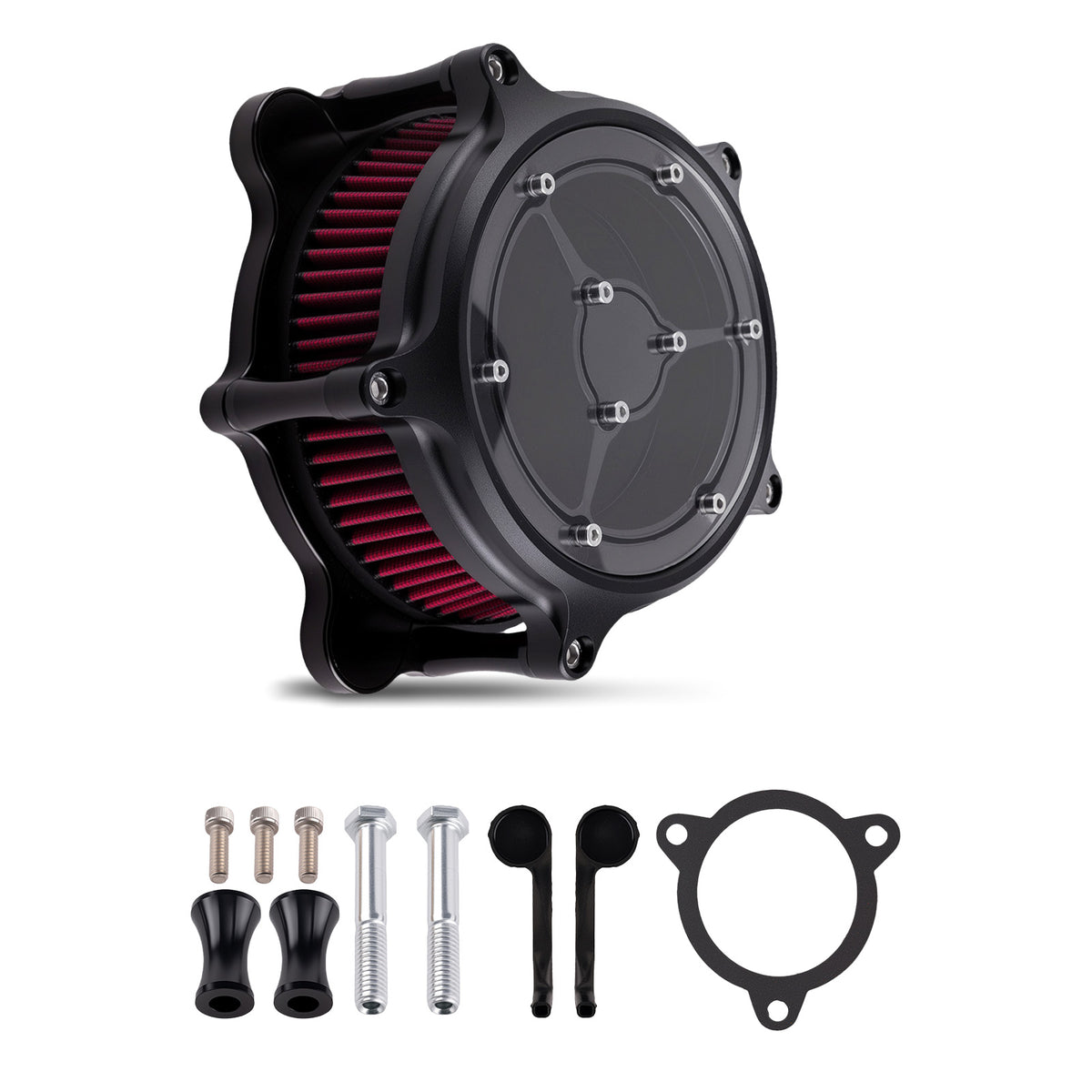 Red Air Cleaner Filter Aluminum compatible For Harley Touring Road Street Glide 2008-2016
