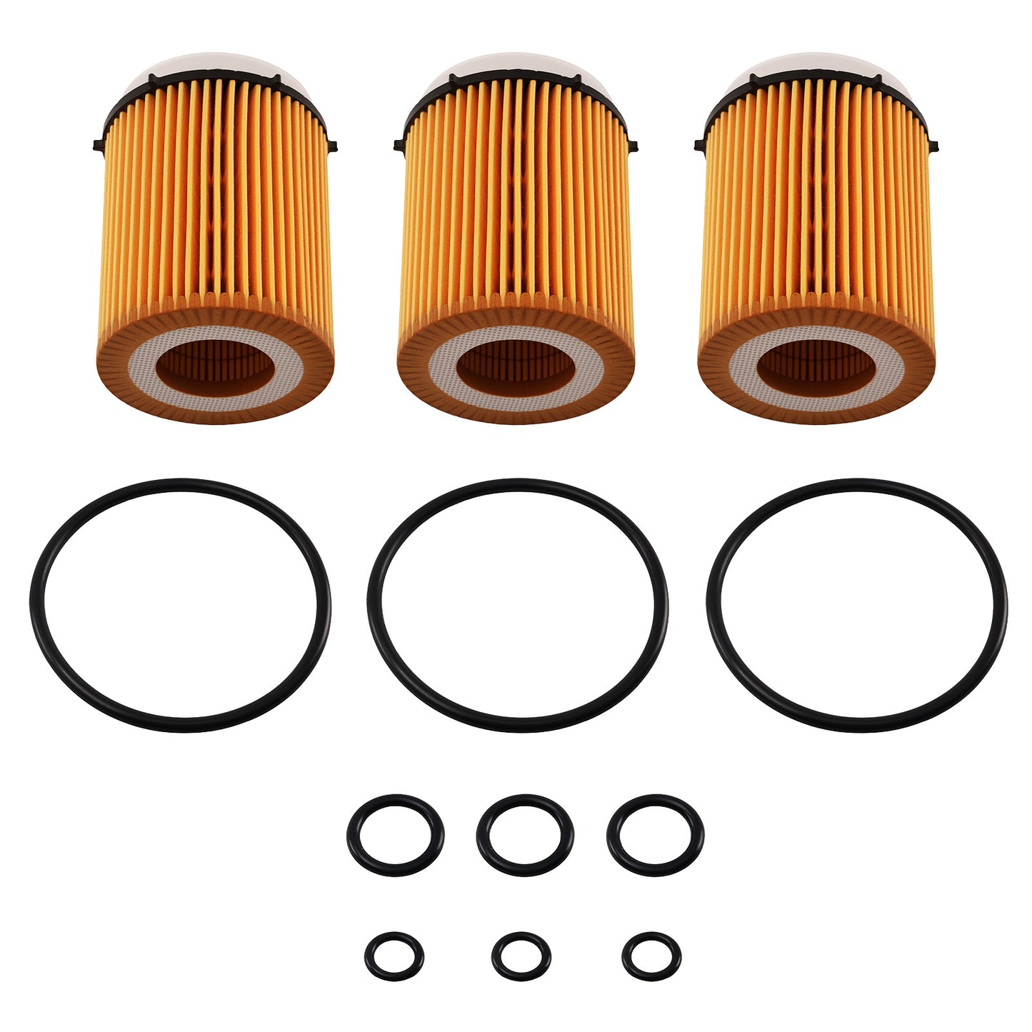 3x Engine Oil Filters compatible for Mercedes-Benz A220 A250 B180 B250 C250 C300 HU7116z