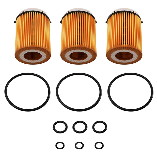 3x Engine Oil Filters compatible for Mercedes-Benz A220 A250 B180 B250 C250 C300 HU7116z