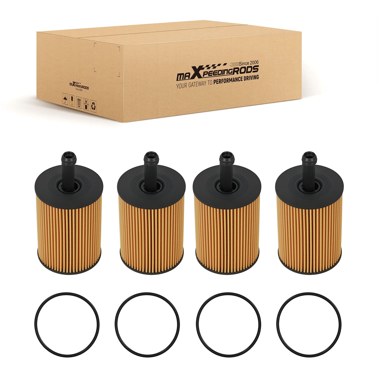 4x New Engine Oil Filter compatible for Audi TT RS3 compatible for VW Jetta 2005-2021 06D198405 HU7196x
