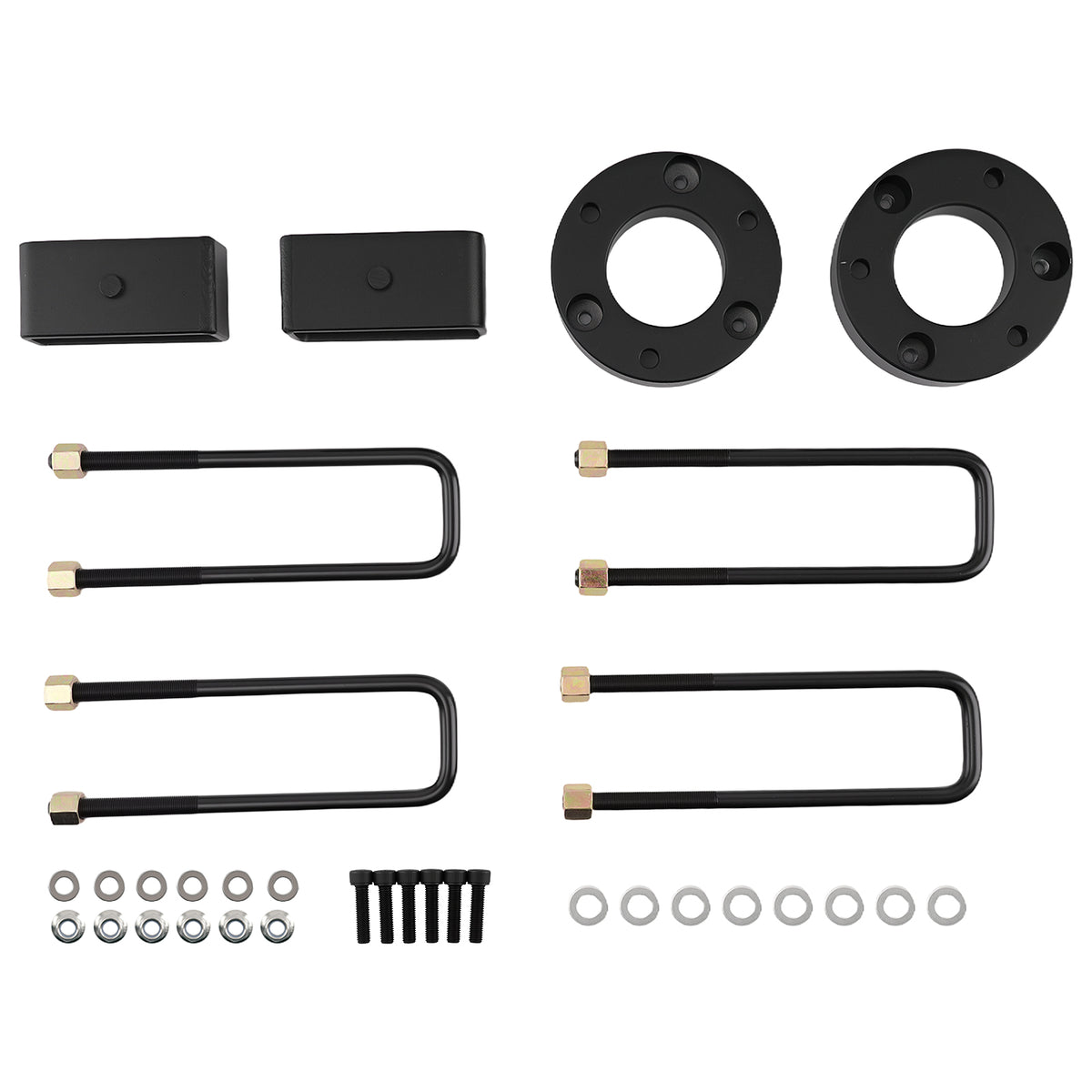 2 Leveling Lift Kit compatible For Chevrolet Silverado 1500 2007-2019 w/U-Bolts Nuts