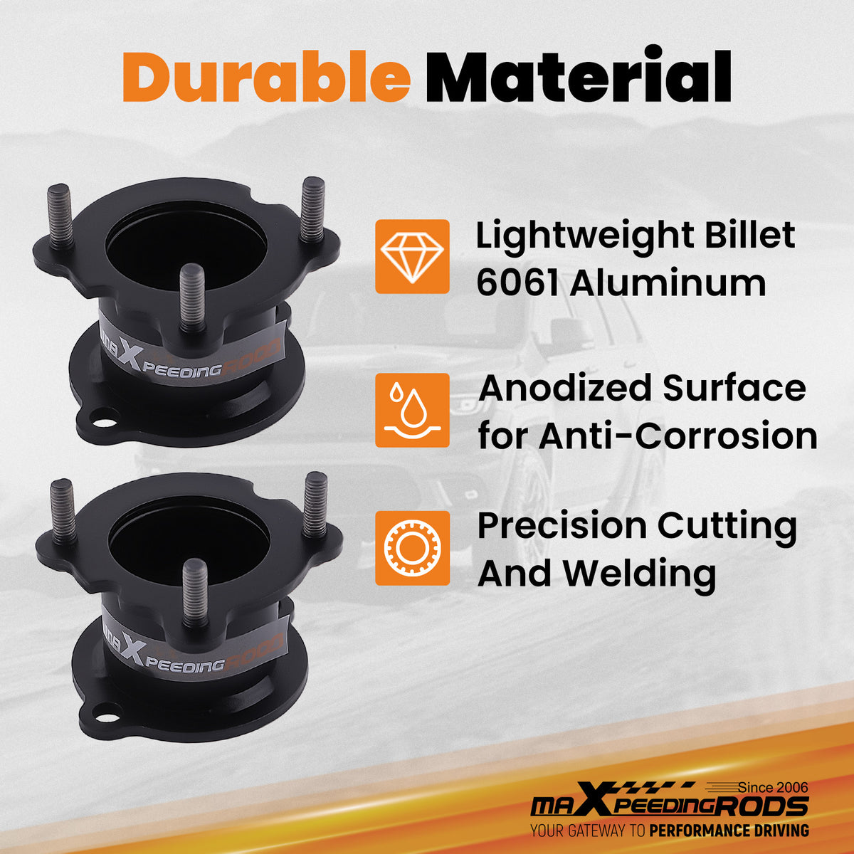 Custom Series Lift Kit 3F 2R For Trail Blazer compatible For GMC Envoy 02-09 Anodized