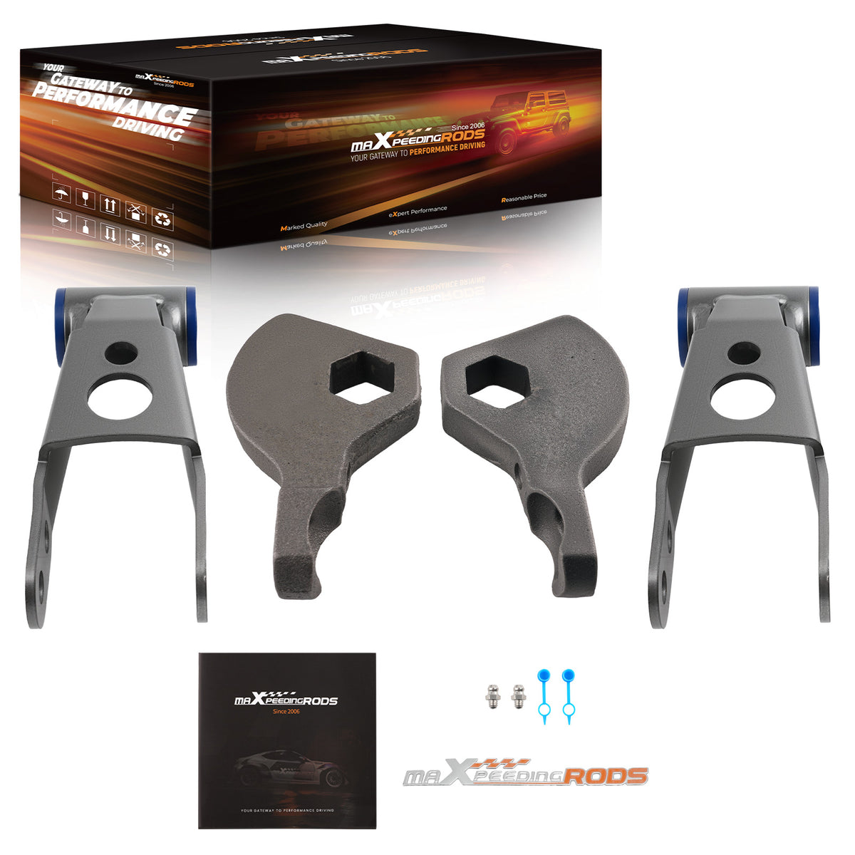 3 Front 2 Rear Lift Kit Torsion Keys Shackle compatible For Dodge Durango 1998-2003
