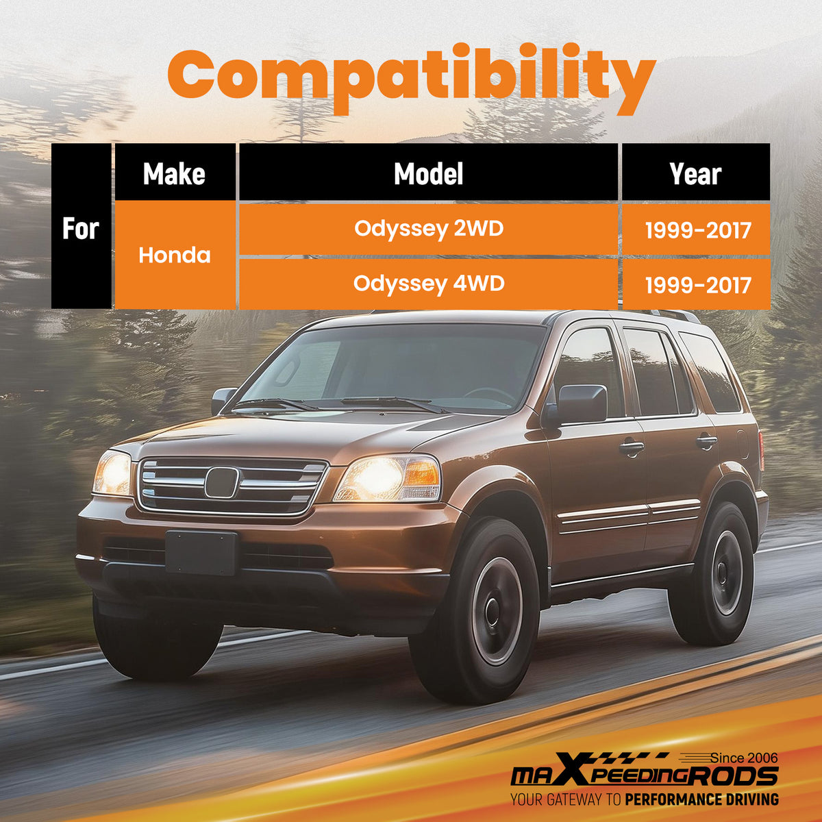 2 inch Leveling Kit with Sway Bar Steel compatible For Honda Odyssey 2WD/4WD 1999-2017